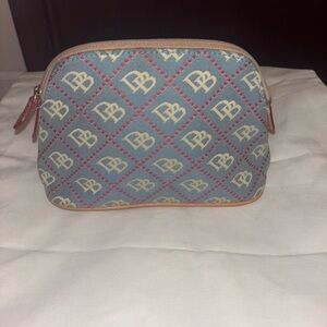 Dooney & Bourke Monogram Denim Cosmetic Bag, Preowned
